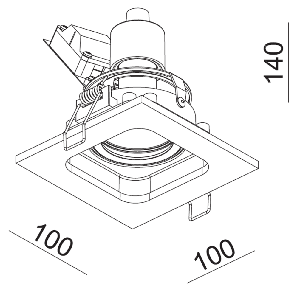 Artdelight Inbouwspot Moggio 1 lichts GU10 zwart