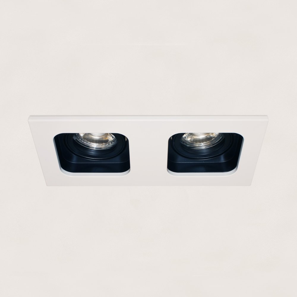 Artdelight Inbouwspot Moggio 2 lichts GU10 wit zwart Artdelight Inbouwspot Moggio 2 lichts GU10 wit zwart