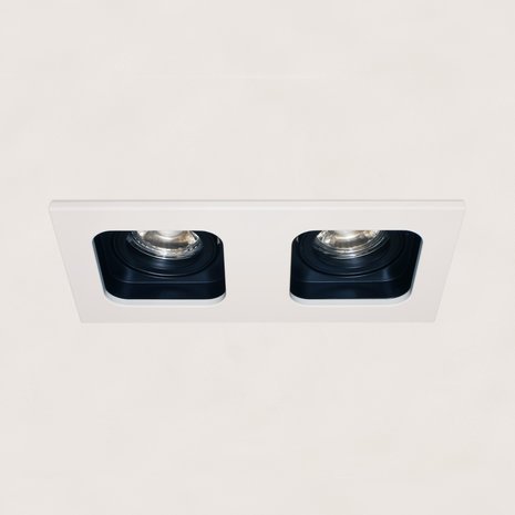 Artdelight Inbouwspot Moggio 2 lichts GU10 wit zwart Artdelight Inbouwspot Moggio 2 lichts GU10 wit zwart