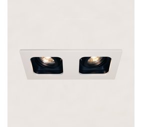 Artdelight Inbouwspot Moggio 2 lichts GU10 wit zwart Artdelight Inbouwspot Moggio 2 lichts GU10 wit zwart