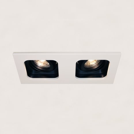Artdelight Inbouwspot Moggio 2 lichts GU10 wit zwart Artdelight Inbouwspot Moggio 2 lichts GU10 wit zwart