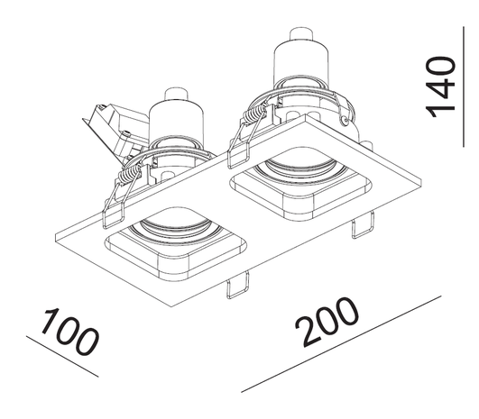 Artdelight Inbouwspot Moggio 2 lichts GU10 zwart Artdelight Inbouwspot Moggio 2 lichts GU10 zwart
