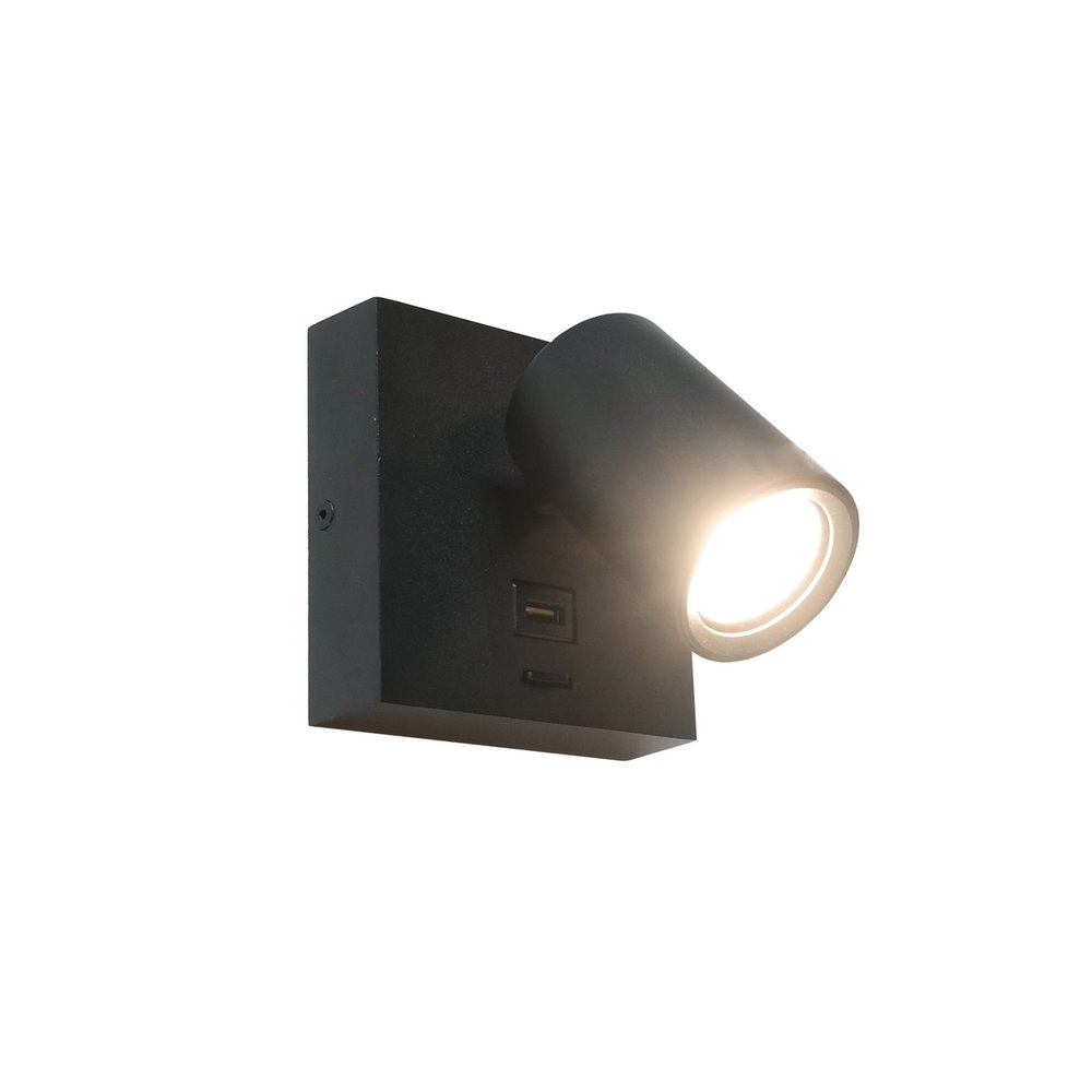 Artdelight Wandlamp Master USB zwart Artdelight Wandlamp Master USB zwart
