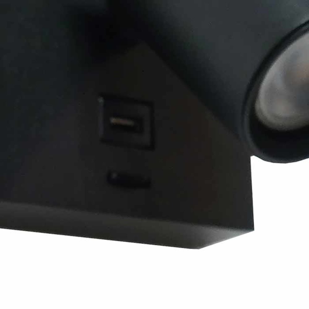 Artdelight Wandlamp Master USB zwart Artdelight Wandlamp Master USB zwart