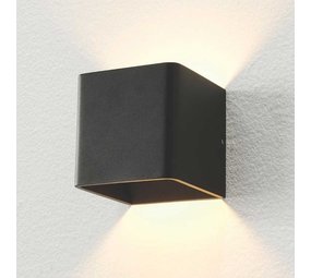 Artdelight Wandlamp Fulda 10x10 cm zwart