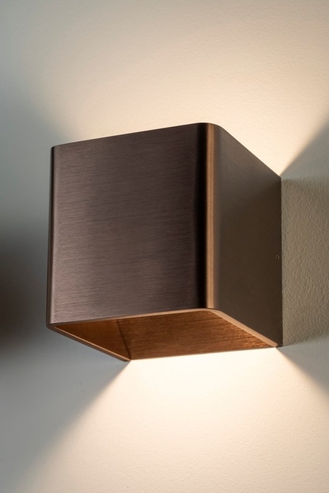 Artdelight Wandlamp Fulda 10x10 cm koper brons Artdelight Wandlamp Fulda 10x10 cm koper brons