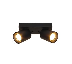 Artdelight Spot Megano 2 lichts balk zwart Artdelight Spot Megano 2 lichts balk zwart
