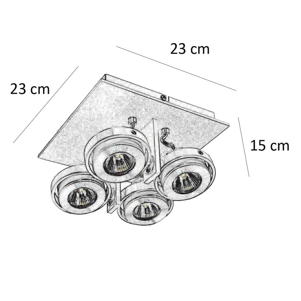 Artdelight Spot Meist 4 lichts vierkant zwart Artdelight Spot Meist 4 lichts vierkant zwart