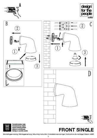 Nordlux Buitenlamp Front single wand wit Nordlux Buitenlamp Front single wand wit