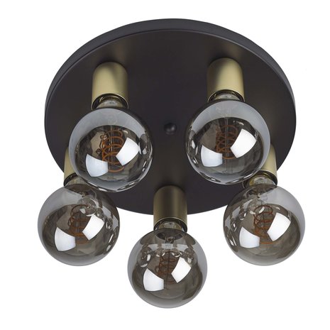 Ylumen Plafondlamp Basiq  5 lichts Ø 30 cm excl. E27 zwart goud