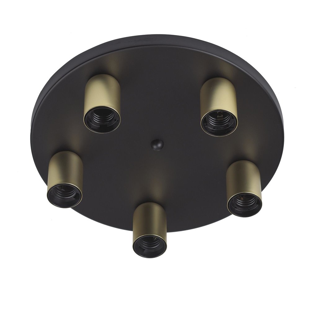 Ylumen Plafondlamp Basiq  5 lichts Ø 30 cm excl. E27 zwart goud