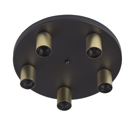 Ylumen Plafondlamp Basiq  5 lichts Ø 30 cm excl. E27 zwart goud