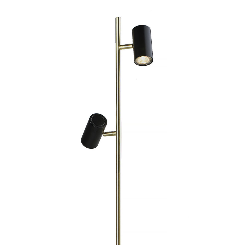 Highlight Vloerlamp Burgos 2 lichts H 142 cm zwart goud Highlight Vloerlamp Burgos 2 lichts H 142 cm zwart goud
