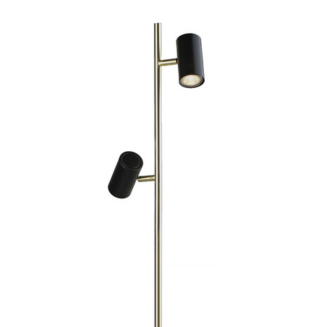 Highlight Vloerlamp Burgos 2 lichts H 142 cm zwart goud Highlight Vloerlamp Burgos 2 lichts H 142 cm zwart goud