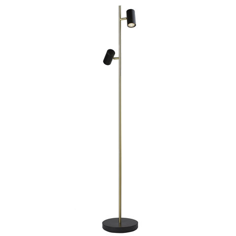 Highlight Vloerlamp Burgos 2 lichts H 142 cm zwart goud Highlight Vloerlamp Burgos 2 lichts H 142 cm zwart goud
