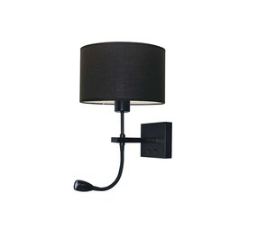 Artdelight Wandlamp Quad incl. kap Ø  20 cm zwart Artdelight Wandlamp Quad incl. kap Ø  20 cm zwart