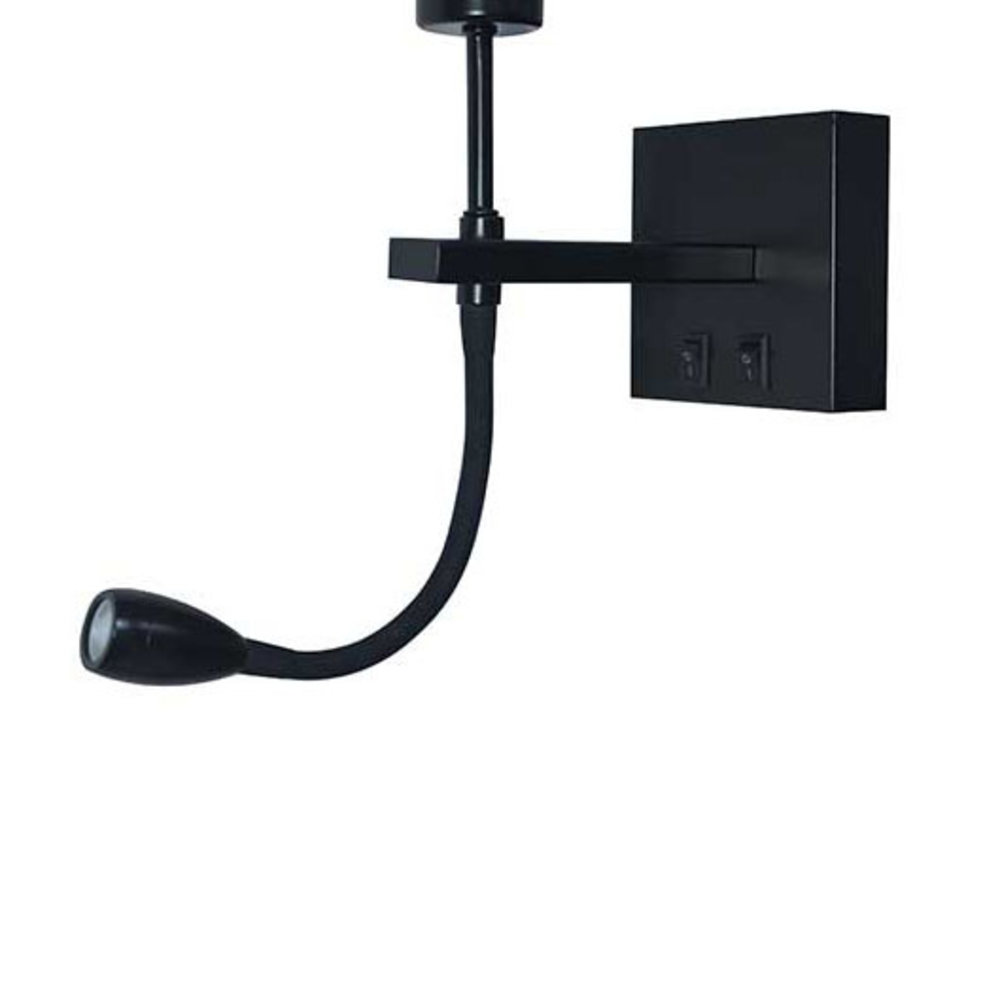 Artdelight Wandlamp Quad incl. kap Ø  20 cm zwart