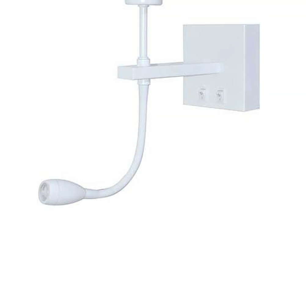 Artdelight Wandlamp Quad incl. kap Ø 20 cm wit Artdelight Wandlamp Quad incl. kap Ø 20 cm wit