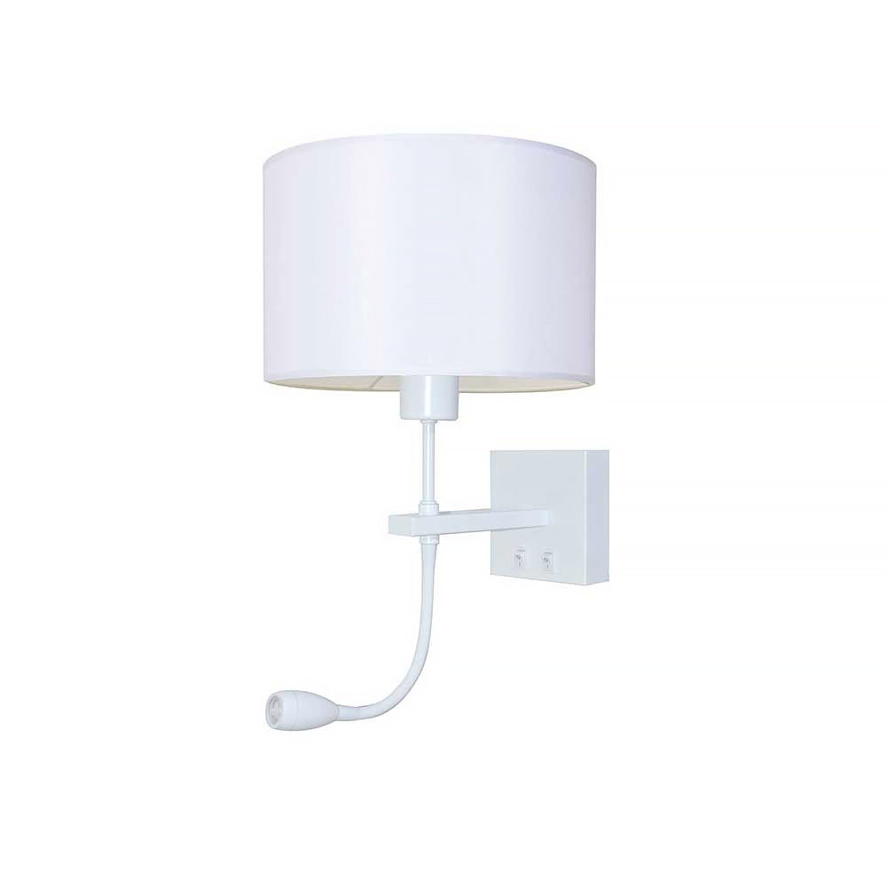 Artdelight Wandlamp Quad incl. kap Ø 20 cm wit Artdelight Wandlamp Quad incl. kap Ø 20 cm wit