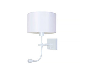 Artdelight Wandlamp Quad incl. kap Ø  20 cm wit Artdelight Wandlamp Quad incl. kap Ø  20 cm wit