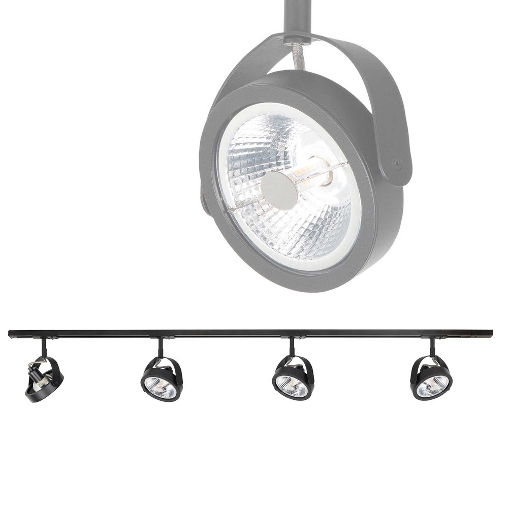 Highlight Railsysteem Trackline 150 cm + 4 Malta spots zwart Highlight Railsysteem Trackline 150 cm + 4 Malta spots zwart