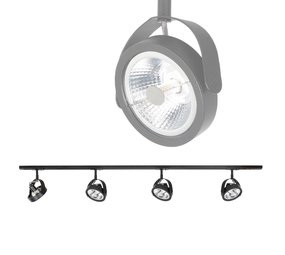 Highlight Railsysteem Trackline 150 cm + 4 Malta spots zwart Highlight Railsysteem Trackline 150 cm + 4 Malta spots zwart