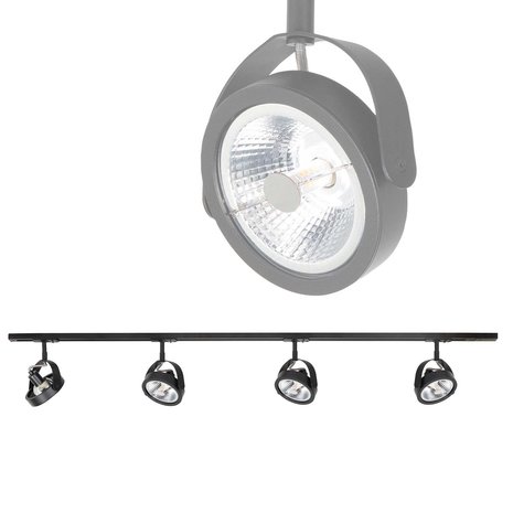 Highlight Railsysteem Trackline 150 cm + 4 Malta spots zwart Highlight Railsysteem Trackline 150 cm + 4 Malta spots zwart