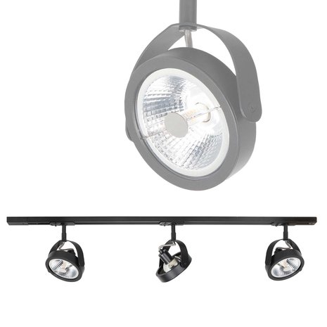 Highlight Railsysteem Trackline 100 cm + 3 Malta spots zwart Highlight Railsysteem Trackline 100 cm + 3 Malta spots zwart