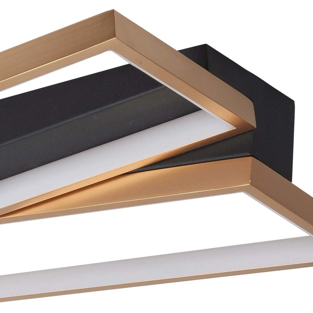 Highlight Plafondlamp Helios L 43 cm B 34 cm mat goud-zwart Highlight Plafondlamp Helios L 43 cm B 34 cm mat goud-zwart