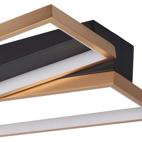 Highlight Plafondlamp Helios L 43 cm B 34 cm mat goud-zwart Highlight Plafondlamp Helios L 43 cm B 34 cm mat goud-zwart