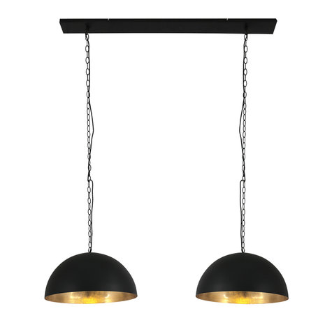 envelop gesponsord Wrijven Hanglamp semicerikel 2556 zwart goud - Lamponline.nl