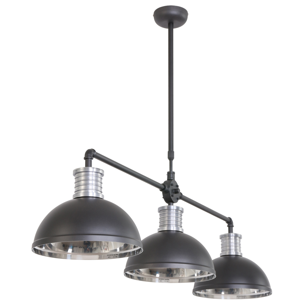 Steinhauer Hanglamp industrieel brooklyn trio 7672zw zwart Steinhauer Hanglamp industrieel brooklyn trio 7672zw zwart