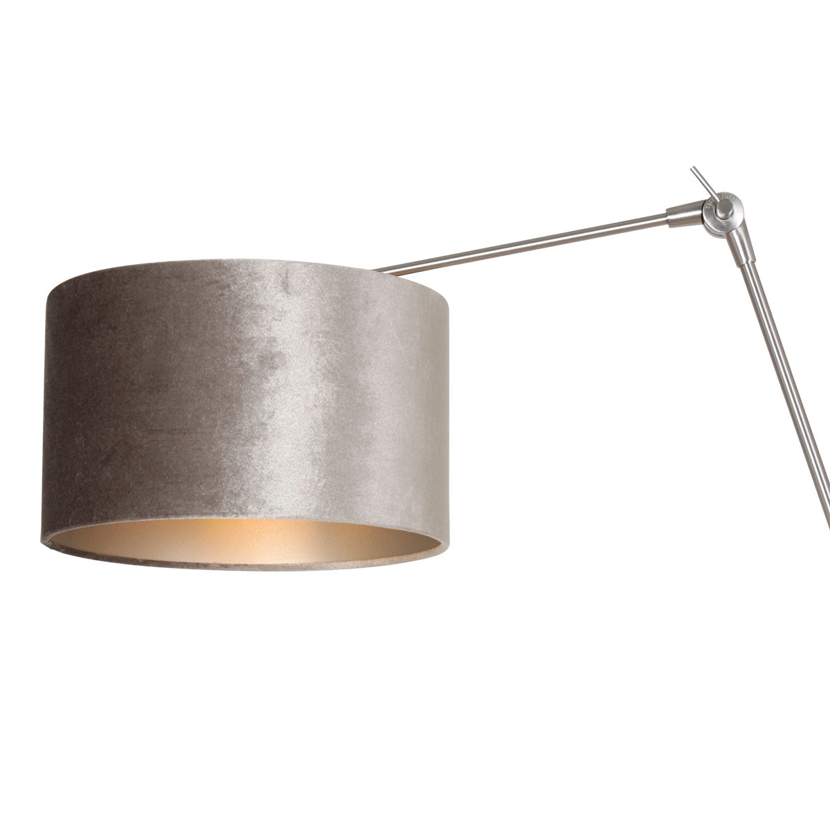 Steinhauer Wandlamp prestige chic 8110 staal kap zilver velours Steinhauer Wandlamp prestige chic 8110 staal kap zilver velours