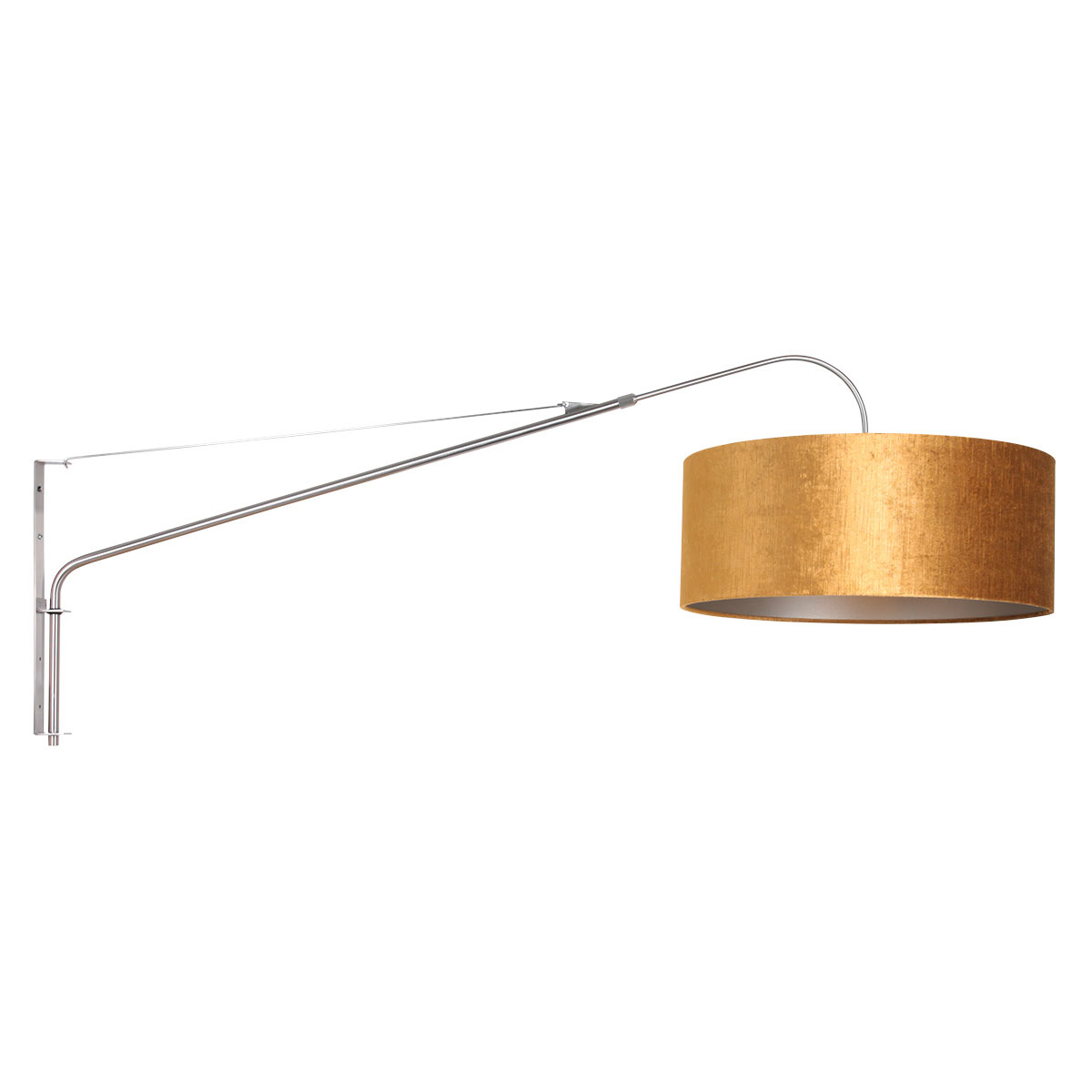 Steinhauer Wandlamp elegant classy 8132 staal velours kap goud Steinhauer Wandlamp elegant classy 8132 staal velours kap goud