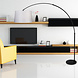 Steinhauer Vloerlamp Sparkled light 9828 zwart kap effen wit Steinhauer Vloerlamp Sparkled light 9828 zwart kap effen wit