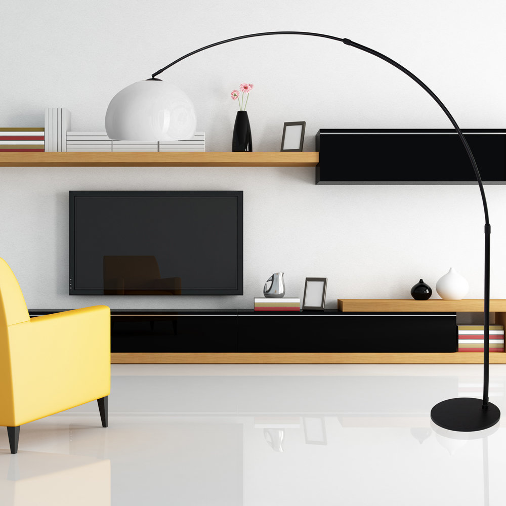 Steinhauer Vloerlamp Sparkled light 9831 zwart kap kunststof wit