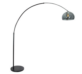 Steinhauer Vloerlamp Sparkled light 9878 zwart kunststof grijze kap Steinhauer Vloerlamp Sparkled light 9878 zwart kunststof grijze kap