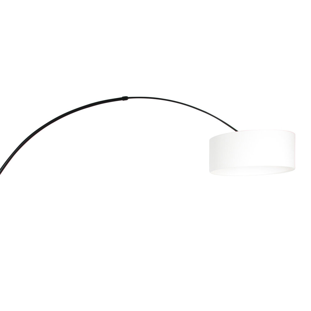 Steinhauer Vloerlamp Sparkled light 9899 zwart kap wit linnen Steinhauer Vloerlamp Sparkled light 9899 zwart kap wit linnen