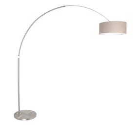 Steinhauer Vloerlamp Sparkled light 9904 staal kap grijs linnen Steinhauer Vloerlamp Sparkled light 9904 staal kap grijs linnen