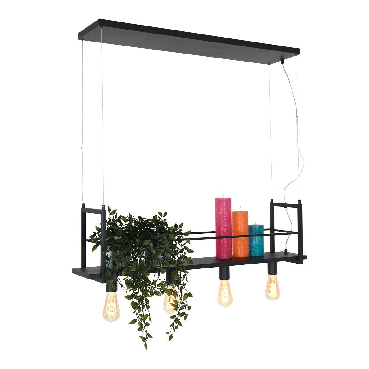 Mexlite Hanglamp mexlite buckley Rek 2983 zwart