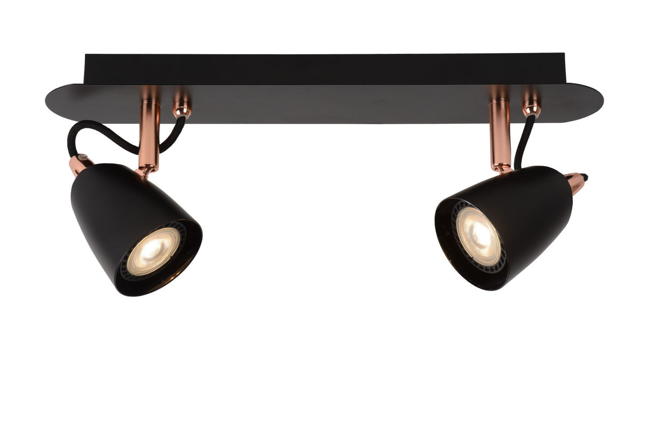 Lucide RIDE-LED - Plafondspot - LED Dimb. - GU10 - 2x5W 3000K - Koper Lucide RIDE-LED - Plafondspot - LED Dimb. - GU10 - 2x5W 3000K - Koper