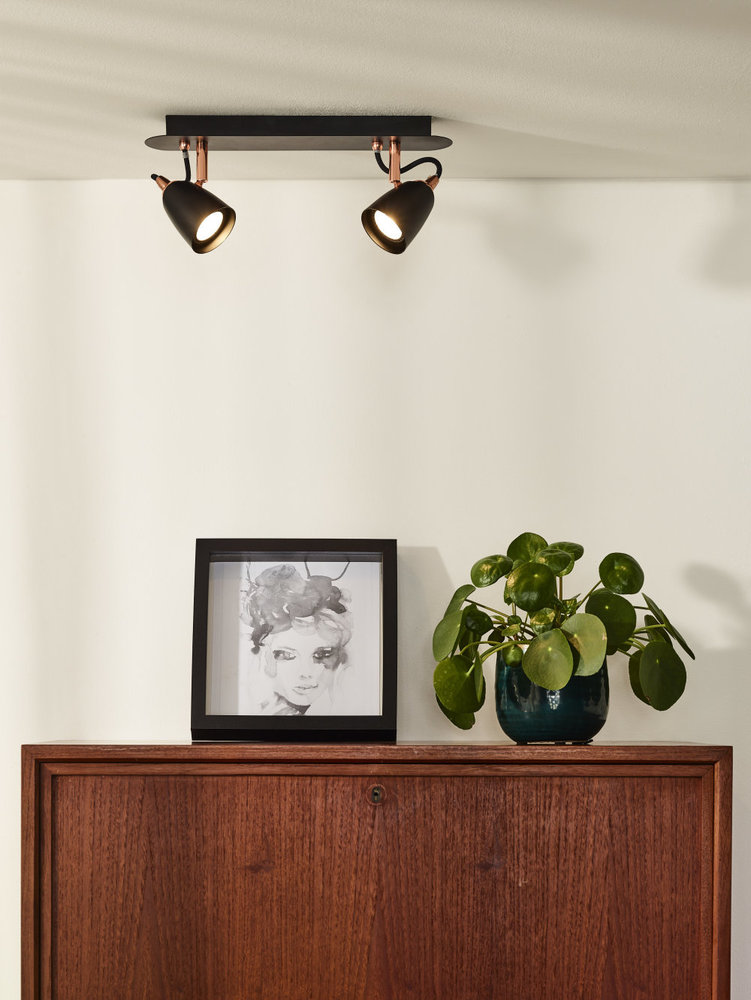 Lucide RIDE-LED - Plafondspot - LED Dimb. - GU10 - 2x5W 3000K - Koper Lucide RIDE-LED - Plafondspot - LED Dimb. - GU10 - 2x5W 3000K - Koper