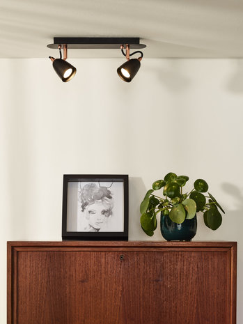 Lucide RIDE-LED - Plafondspot - LED Dimb. - GU10 - 2x5W 3000K - Koper Lucide RIDE-LED - Plafondspot - LED Dimb. - GU10 - 2x5W 3000K - Koper