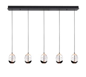 Highlight Hanglamp Clear Egg 5 lichts L 108 cm helder-zwart Highlight Hanglamp Clear Egg 5 lichts L 108 cm helder-zwart