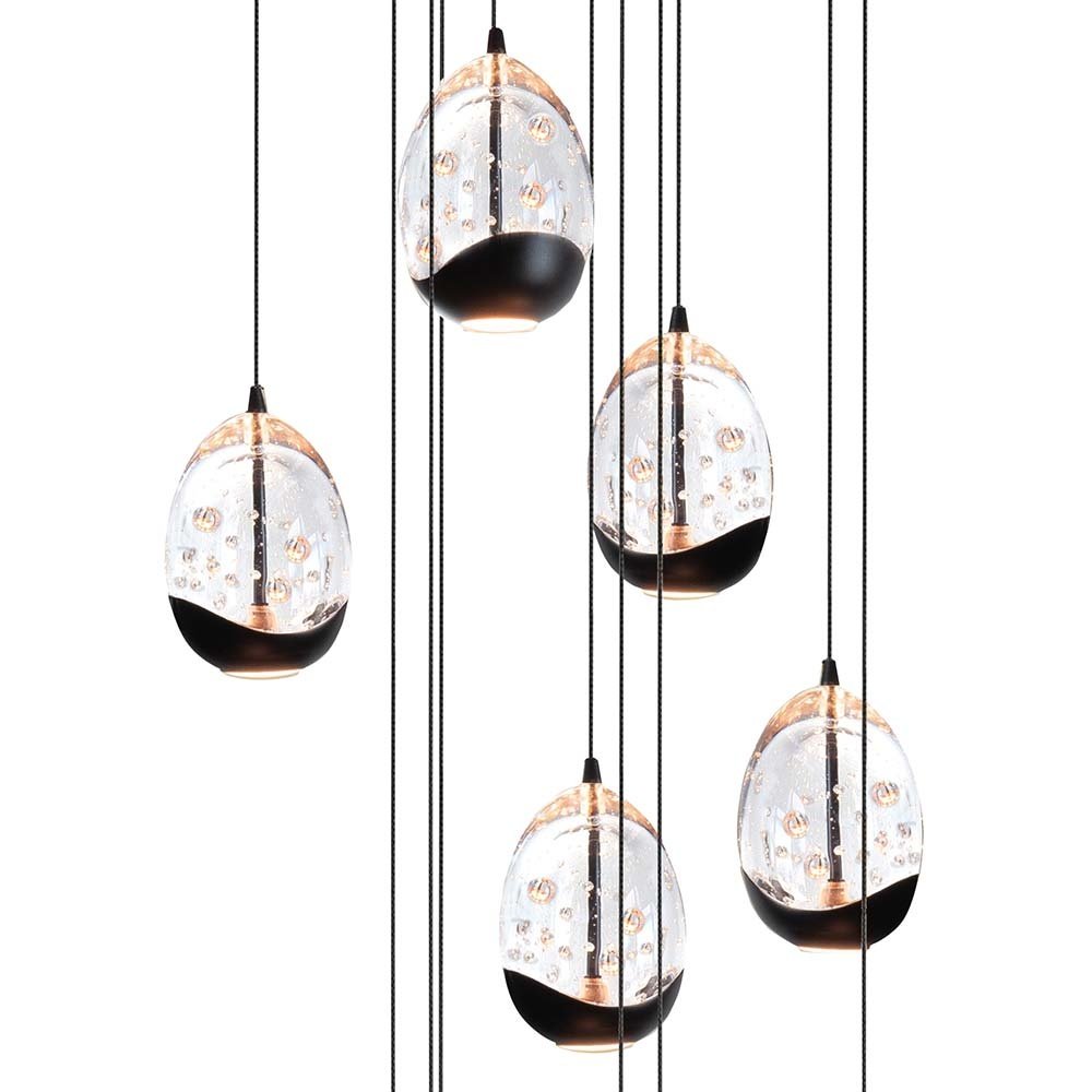 Highlight Hanglamp Clear Egg 14 lichts Vide Ø 50 cm helder-zwart Highlight Hanglamp Clear Egg 14 lichts Vide Ø 50 cm helder-zwart