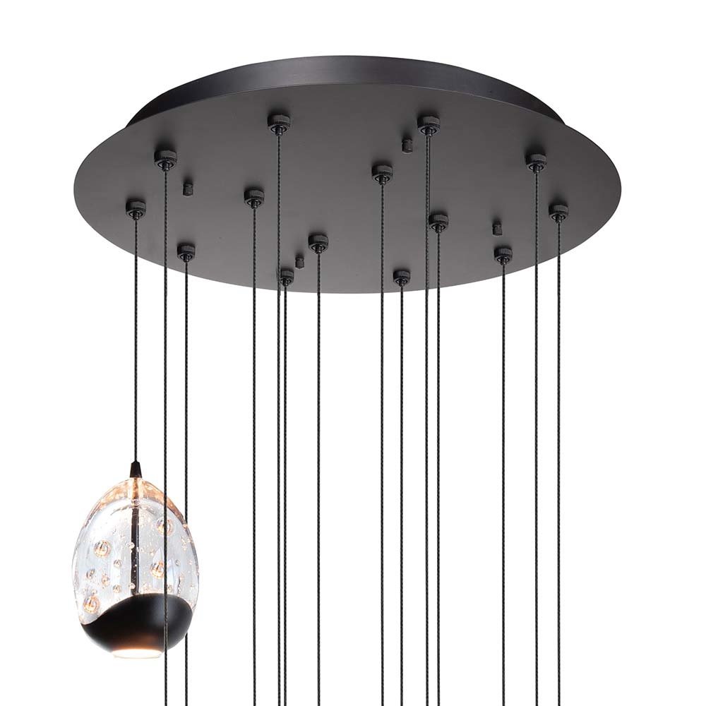 Highlight Hanglamp Clear Egg 14 lichts Vide Ø 50 cm helder-zwart Highlight Hanglamp Clear Egg 14 lichts Vide Ø 50 cm helder-zwart