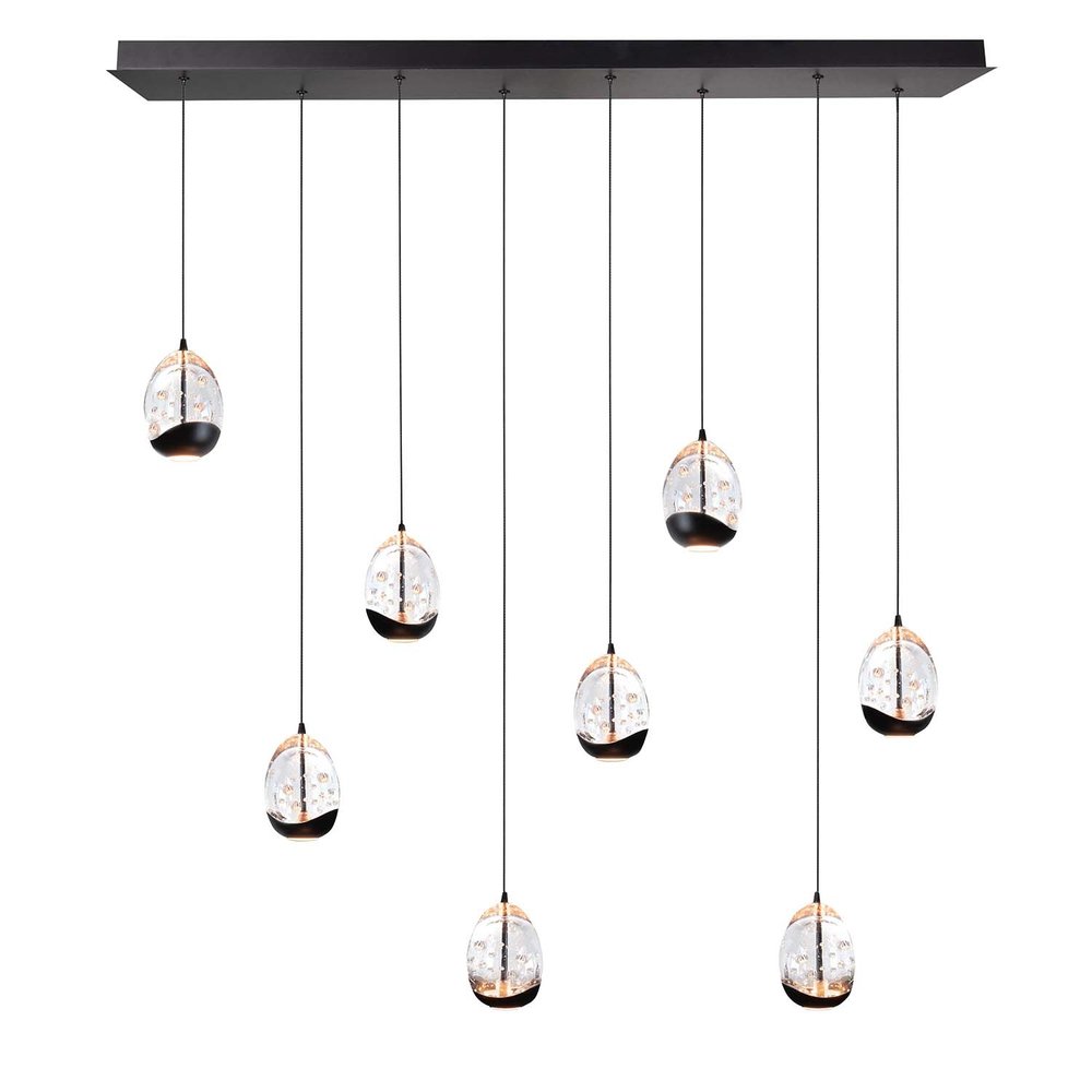 Highlight Hanglamp Clear Egg 8 lichts L 115 x B 18 cm helder-zwart Highlight Hanglamp Clear Egg 8 lichts L 115 x B 18 cm helder-zwart