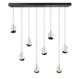 Highlight Hanglamp Clear Egg 8 lichts L 115 x B 18 cm helder-zwart Highlight Hanglamp Clear Egg 8 lichts L 115 x B 18 cm helder-zwart