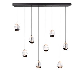 Highlight Hanglamp Clear Egg 8 lichts L 115 x B 18 cm helder-zwart Highlight Hanglamp Clear Egg 8 lichts L 115 x B 18 cm helder-zwart