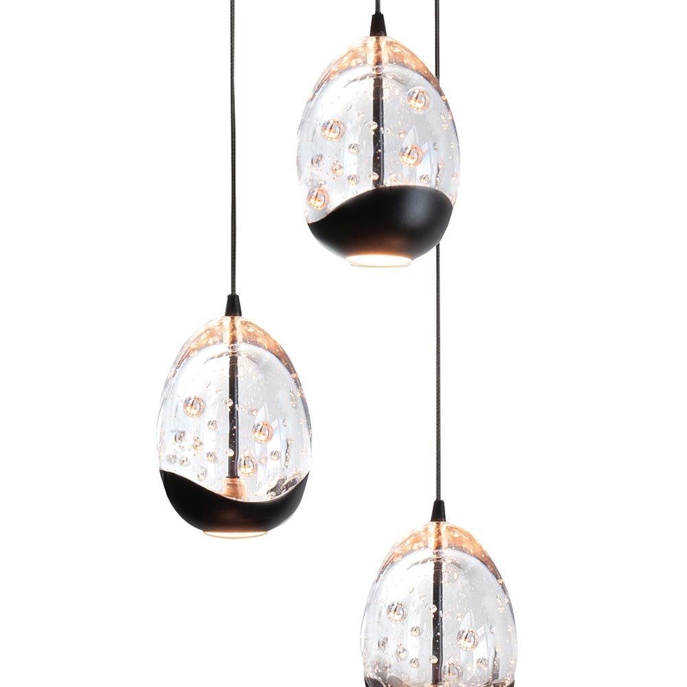Highlight Hanglamp Clear Egg 3 lichts Ø 25 cm helder-zwart Highlight Hanglamp Clear Egg 3 lichts Ø 25 cm helder-zwart